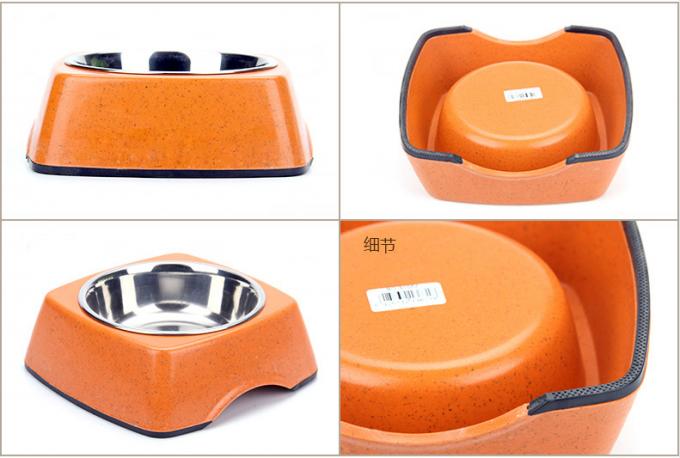 Dobrej jakości bambusowa i stali nierdzewnej czysta naturalna miska do karmienia zwierząt domowych i kotów i psów 4