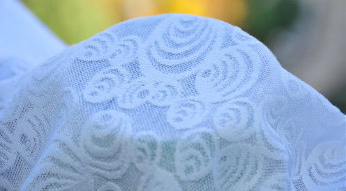 Jakość  White Jacquard Upholstery Fabric Wedding Dress Fabric 57/58" Width LOYAL Brand OEM fabryka